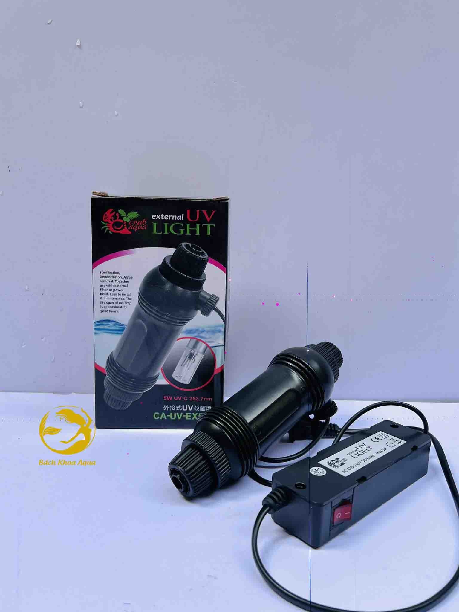 Đèn UV Crab Aqua ( CA-UV-EX5W ) diệt rêu tảo khử khuẩn cho bể cá
